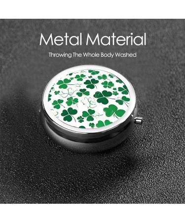 St. Patrick's Day Round Pill Box - 3 Compartment Portable Travel Organizer for Vitamins & Medicine - Buy Online on GoSupps.com