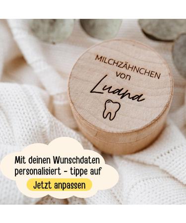 Personalized Wooden Milk Tooth Jar - High-Quality Engraving | Keepsake for First Teeth - Toothpage - Buy Online on GoSupps.com