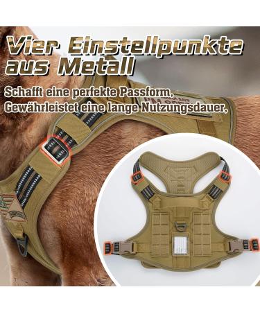 Rabbitgoo Adjustable Dog Harness for Small Dogs - Tactical & Durable with Metal Buckles - Perfect for Hiking - Brown (1 Pack) - Buy Online on GoSupps.com