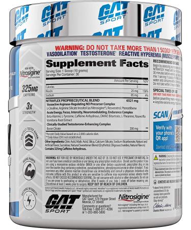 GAT Nitraflex Blue Raspberry - 300g | Pre-Workout Energy & Focus Supplement - Buy Online on GoSupps.com