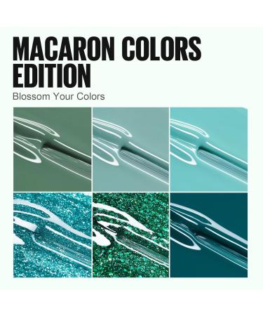 Tomicca UV Nail Polish Set - 6 Colors Blue Green Glitter | Non-Toxic & Durable Christmas Gift for DIY Nail Art | Autumn Gel Polish for Home & Salon | 8ml A101092 - Buy Online on GoSupps.com