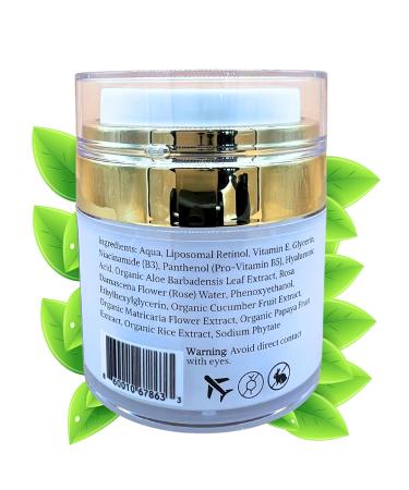 Day & Night Face Moisturizer - Hyaluronic Acid - Retinol - Vitamins C E and Bs - Complete Face Cream - All in One Moisturizer - Hydrating and Anti-Aging - Buy Online on GoSupps.com