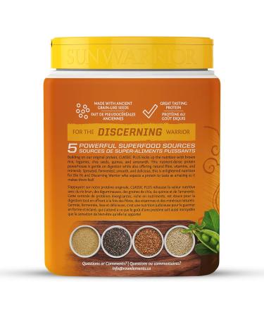Sunwarrior - Classic Plus Raw Organic Plant Based Protein Chocolate 375 g - Buy Online on GoSupps.com