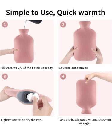 Samply 2L Hot Water Bottle with Soft Cover for Neck & Shoulder Pain Relief - Hot/Cold Therapy Hand & Feet Warmer in Pink/Light Pink - Buy Online on GoSupps.com