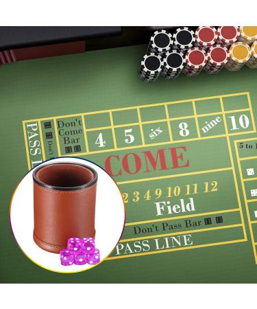 6-Piece PU Leather Dice Cup Set with 30 Dices for Craps & Farkle Game - Buy Online on GoSupps.com
