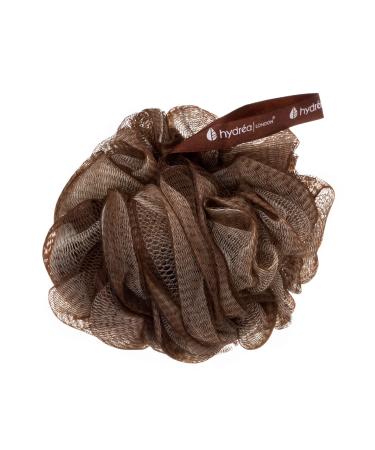 Hydrea London Shower Pouf Bath Loofah Mesh Sponge Exfoliating Bath Scrunchie Large Shower Puff Scrub Body Cleansing Shower Puff for Men & Women - Chocolate & Cream