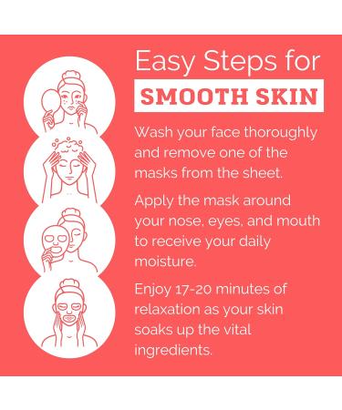 Dermal Shop Hydrate Facial Mask - 7 Daily Use Masks for Oily Dry & Sensitive Skin - Anti-Aging Sheet Mask for Moisturizing & Tightening Skin - Buy Online on GoSupps.com