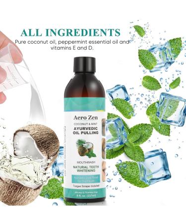 2-Pack Coconut Oil Pulling Mouthwash with Peppermint - Alcohol-Free Oral Care - Fresh Breath Solution - Organic Essential Oils Formula with Tongue Scraper - Gum Health Treatment - 237ML 16 Fl Oz (Pack of 1) - Buy Online on GoSupps.com