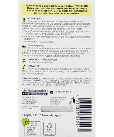Buy Balea Anti-Wrinkle Oil Concentrate - 5 Packs x 7 Pcs | Q10 Vitamin E & Ginseng | 35 Applications - International Shipping Available - Buy Online on GoSupps.com