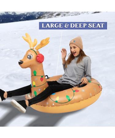 JOYIN 47 Inflatable Snow Tube for Kids and Adults - Heavy-Duty Sledding Fun with Reindeer Design - Buy Online on GoSupps.com