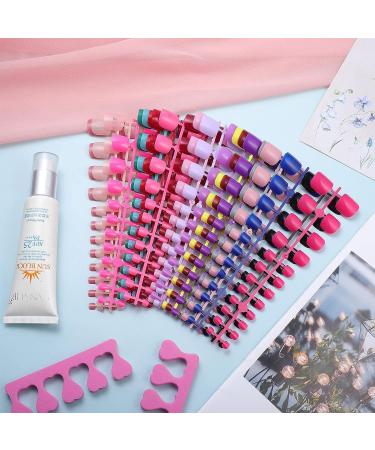 720 Short Square Bright Color False Toe Nails - 30 Sets | Matte Full Cover Press On Toenails for Women and Girls - Buy Online on GoSupps.com