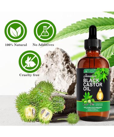 Jamaican Black Castor Oil 120ML Massage Oil for Aromatherapy 100% Pure Natural Cold Pressed Organic Castor Oil Stimulate Growth for Hair Eyelashes Eyebrows Skin Moisturizer & Hair Oil and Body Oil - Buy Online on GoSupps.com