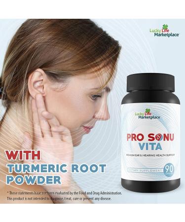 Pro Sonu Vita - Natural Ear Support Supplement for Improved Auditory Function & Hearing - Vitamins, Minerals, Antioxidants & Herbs for Inner Ear & Middle Ear Health - Buy Online on GoSupps.com