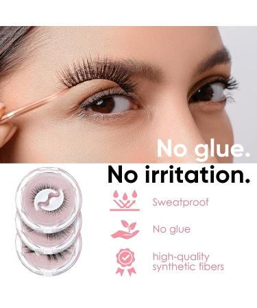 3 Pairs Reusable Self-Adhesive Waterproof False Eyelashes - Natural Look - Buy Online on GoSupps.com