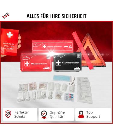 Walser 2024 Car Bandage Pocket - STVO Compliant 3-in-1 First Aid Set with Breakdown Triangle & Warning Vest | DIN 13164 Approved - Buy Online on GoSupps.com