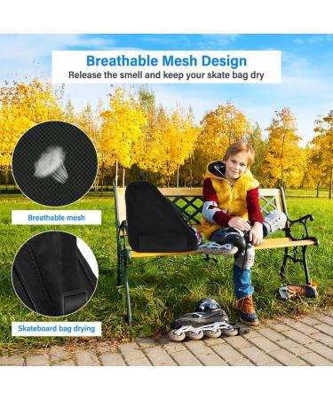 LINGFIRE Roller Skate Bag - Breathable Ice-Skating Shoulder Bag for Women Men, Oxford Cloth - Roller Skate Accessories (Black) - Buy Online on GoSupps.com