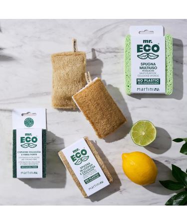 Mr.Eco Martinispa Dish Sponge - Eco-Friendly Loofah & Cellulose 30g | Sustainable Cleaning for Your Kitchen - Buy Online on GoSupps.com