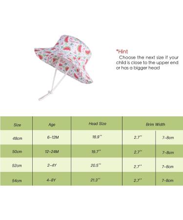 LANGZHEN Baby Girls Sun Protection Hat | Adjustable Wide Brim Toddler Kids Play Hat | Watermelon XL - Buy Online on GoSupps.com