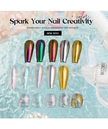 MIZHSE Chrome Magic Mirror Nail Gel 10ML - Liquid Powder for Nails, Mermaid Glitter & Iridescent Effect Metallic Chameleon Nail Polish MJY002 - Buy Online on GoSupps.com