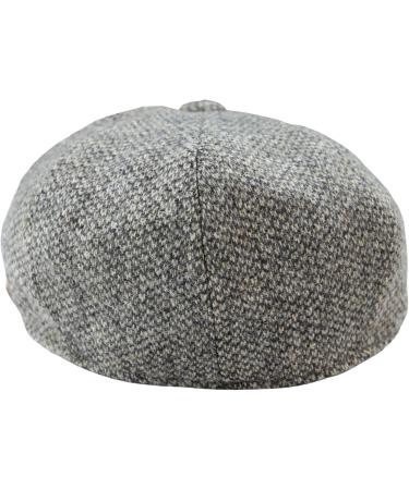 Shop TruClothing 8 Panel Baker Boy Hat - Vintage Tweed Wool in Light Grey | Classic Shelby Style for Men & Women - Buy Online on GoSupps.com