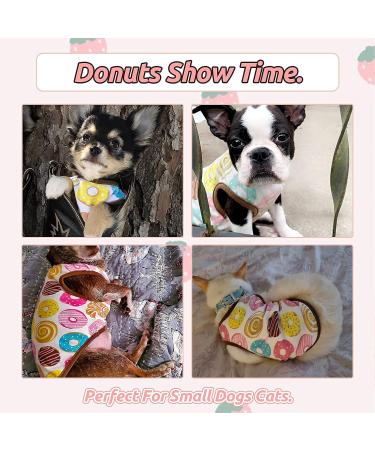 Small Dog Shirts 3 Pack - Cute Print Pet Tee for Small Dogs - Sleeveless Cotton Vest - XL Size - Spring/Summer Outfits - Chihuahua, Yorkie, Shih Tzu, Pomeranian - Strawberry, Monkey, Donut - Petcare Essentials - Buy Online on GoSupps.com