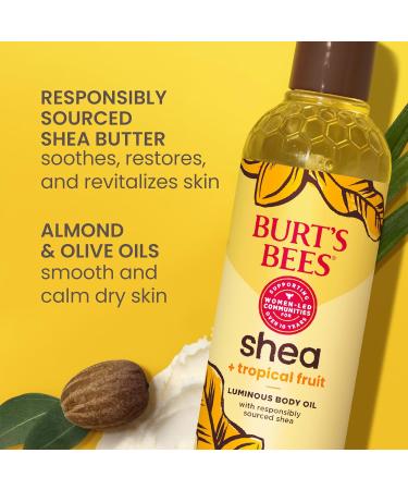 Burt's Bees Shea + Tropical Fruit Body Oil - Non-Greasy Antioxidant-Rich Skin Care | Perfect Christmas Stocking Stuffer (8 oz - Buy Online on GoSupps.com