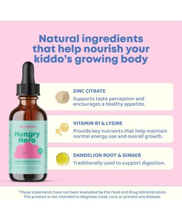 JoySpring Appetite Booster for Kids Ages 3+ | Natural Weight Gain with L-Lysine & B Vitamins | Toddler Appetite Booster | Supports Healthy Growth & Development | 2oz Liquid - Buy Online on GoSupps.com