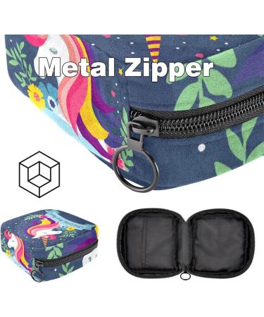 Magic Unicorns Are Real - Floral Sanitary Napkin & Menstrual Pad Storage Bag | Portable Zipper Bag for Teen Girls & Women - Buy Online on GoSupps.com