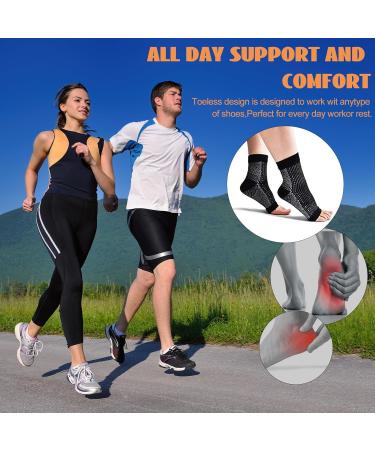 4 Pairs Neuro Socks for Men and Women Compression Socks Medical Neuropathy Socks Plantar Fasciitis Socks Sprained Ankle Support Breathable Anti-Slip Foot Support Brace for Pain Relief S/M Black Skin - Buy Online on GoSupps.com