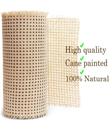14 Width Natural Rattan Cane Webbing Roll - 12 Feet | Open Weave Wicker Material for Caning Projects - Buy Online on GoSupps.com