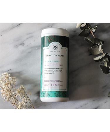 THYME TO CLEAN by DERMAGLOVE - All-Natural Hygienic Wipes for Hard Surfaces | Plant-Based Anti-Cross-Contamination | 35 ct | International Shipping Available - Buy Online on GoSupps.com