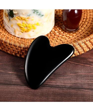 Rosenice Gua Sha Jade Stone Tool for Face & Body Skincare - Reduce Muscle Tensions and Puffiness - Festive Gift Idea (Black) - Buy Online on GoSupps.com