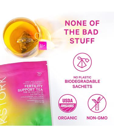 Pink Stork Fertility Support Tea: Sweet Mint Fertility Tea Support Cycle Support Red Raspberry Leaf + Vitex + Chaste Tree Berry + Lady s Mantle Hormonal Balance for Women Women-Owned 30 Cups - Buy Online on GoSupps.com