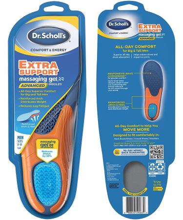 Dr. Schollâ€™s Extra Support Insoles for Big & Tall Men - Superior Shock Absorption & Arch Support (Size 8-14) - Buy Online on GoSupps.com