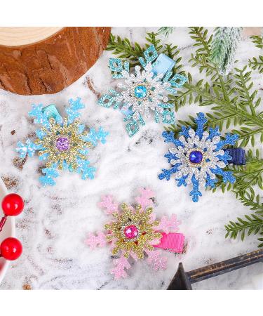 Rhinestones Inlayed Snowflake Hair Grip Unique Christmas Snowflake Hair Accessory with Rhinestones for Party Gathering Multi-color - Buy Online on GoSupps.com