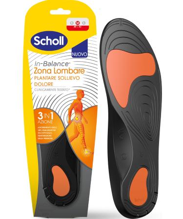 Scholl insoles in balance pain relief for tension in the lumbar area lumbago size M unisex.Orange M (Confezione da 1)