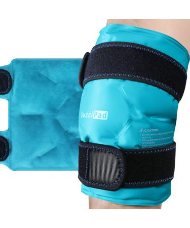 SuzziPad Knee Ice Pack Wrap for Knee Pain Relief Gel Ice Packs for Injuries Reusable with Cold Compress Therapy Ice Wraps for Knee Replacement Meniscus Tear and ACL Knee Surgery Aqua