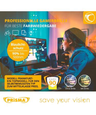 PRiSMA Frankfurt EASY90 Gamingbrille Blaulichtfilter FF702 Bildschirmbrille mit Blaufilter f r Augenschutz im internationalen Versand - Buy Online on GoSupps.com