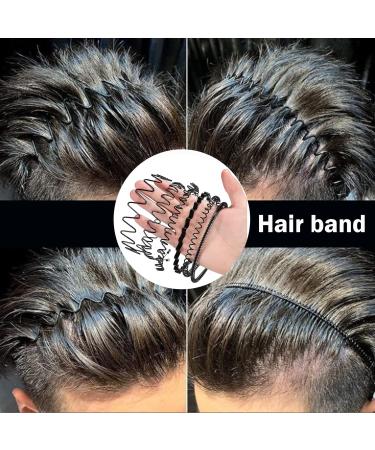 6 Pcs Non-Slip Metal Hair Hoop Headbands for Men & Women - Black Spring Headband Set for Outdoor Sports - Buy Online on GoSupps.com