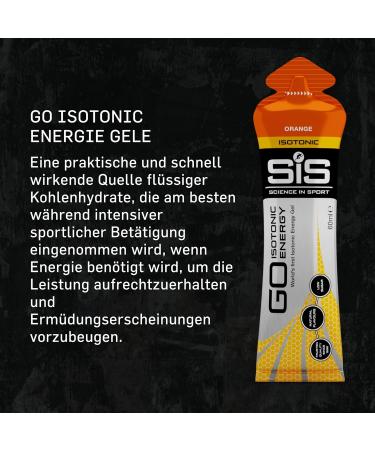 Science in Sport Go Isotonic Energy Gel - 30 Pack | Vegan Fast Energy for Running & Cycling | 22g Carbs Low Sugar Orange Flavor - Buy Online on GoSupps.com