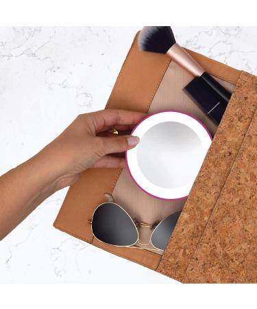 Zadro Compact 10X Magnification LED Lighted Makeup Mirror with Suction Cup Mount - Pink - Buy Online on GoSupps.com