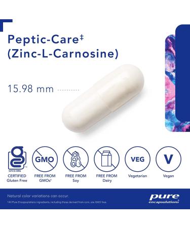 Pure Encapsulations - Peptic-Care ZC - Hypoallergenic Supplement Provides Antioxidant Support for Overall Gastric Health and Comfort - 60 Vegetable Capsules - Buy Online on GoSupps.com