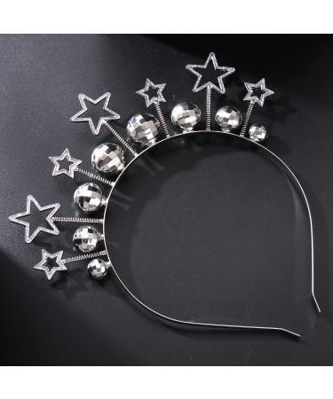 Disco Ball Headband Hair Clips - Vintage Rhinestone Star Mirrorball Hairband Tiara for Party Favor & Decor - Unique Hair Accessories (Barrettes) - Buy Online on GoSupps.com