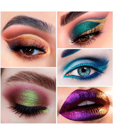 Multichrome Eyeshadow - Shiny High Pigmented Chameleon Liquid Eyeshadow | Long-Lasting Liquid Highlighter Shimmer Eye Makeup for Multichrome Eye Looks Shakven 01 - Buy Online on GoSupps.com