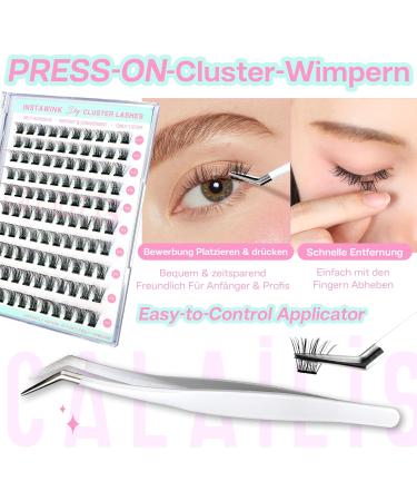 Calaili Self-Adhesive Eyelash Cluster Set 100 D Curl Reusable Lashes No Glue Required Includes Tweezers for Beginners - Buy Online on GoSupps.com