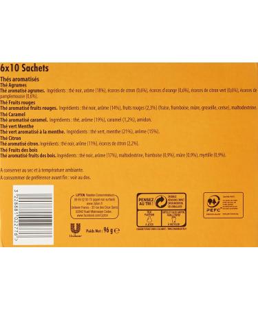 Lipton Flavored Tea Box 120 Enveloped Sachets 6 Different Varieties Rainforest Alliance Label (Pack of 2x60 sachets) - Buy Online on GoSupps.com