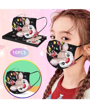 50PC Kids Christmas Disposable Face_Mask with Holiday Winter Theme Cute Colored Design 3ply Breathable for Children Christmas Combo #10 - Buy Online on GoSupps.com