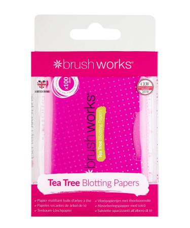 Brushworks Tea Tree Blotting Papers - 100 Sheets Green 100 Count (Pack of 1)