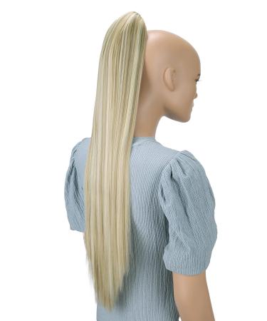 CAISHA 28" Extra Long Straight Ponytail Hairpiece Heat-resistant Synthetic Fibres Lightblond Mix H164 lightblond mix #24H613 H164