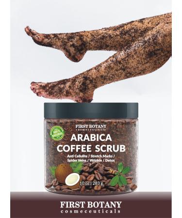 Organic Arabica Coffee Scrub with Coconut and Shea Butter - Acne & Cellulite Treatment, Varicose Vein Therapy - 10 oz - Buy Online on GoSupps.com